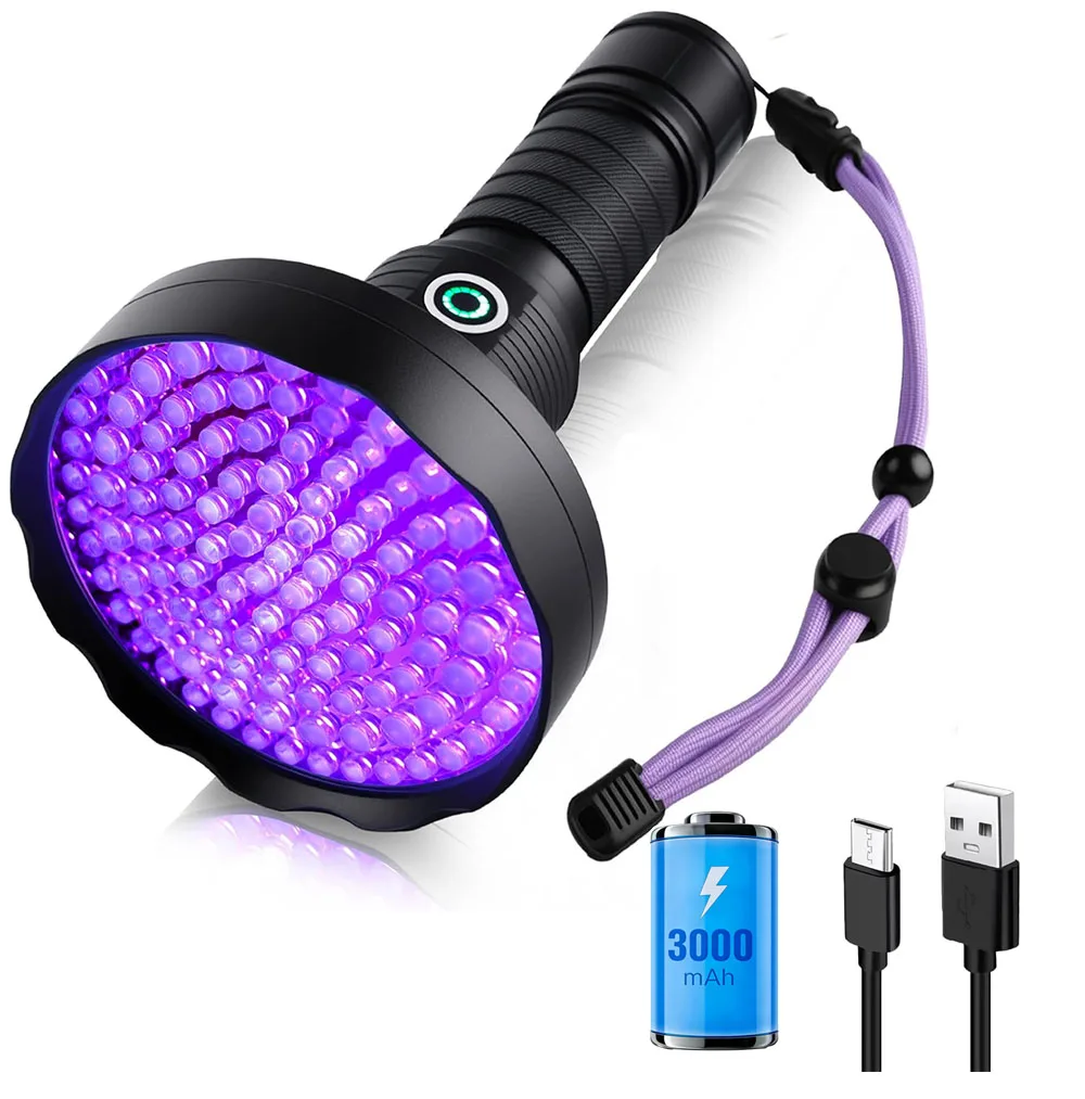 TP UV torch rechargeable 395nm Power 20W 100 128 LED Tpye-C Water Proof Pet Urine Detector Scorpions Torch with 3000aMh battery