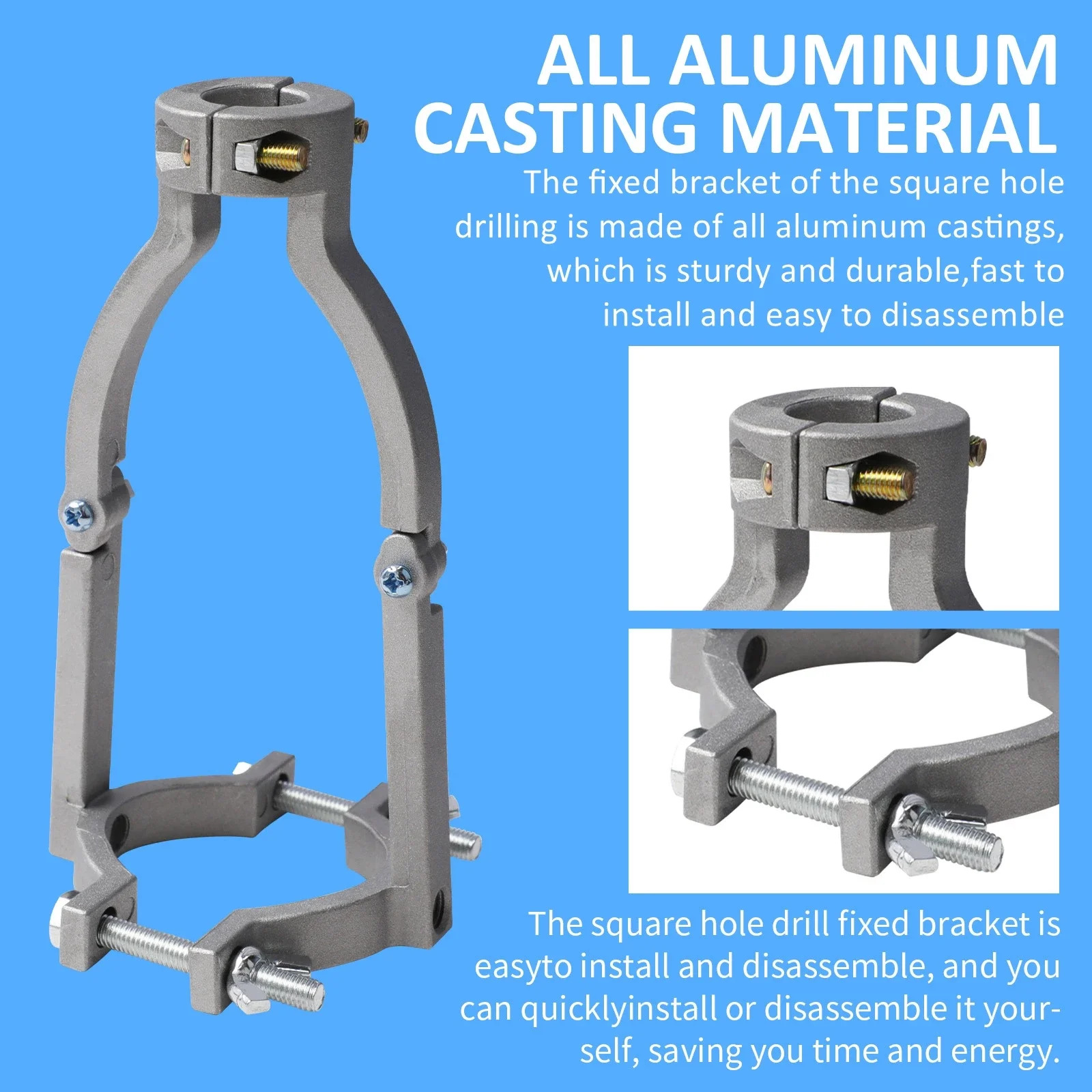 Square Hole Drill Set Fixed Bracket Easy Installation and Disassembly For Woodworking Drill Bit Adapter