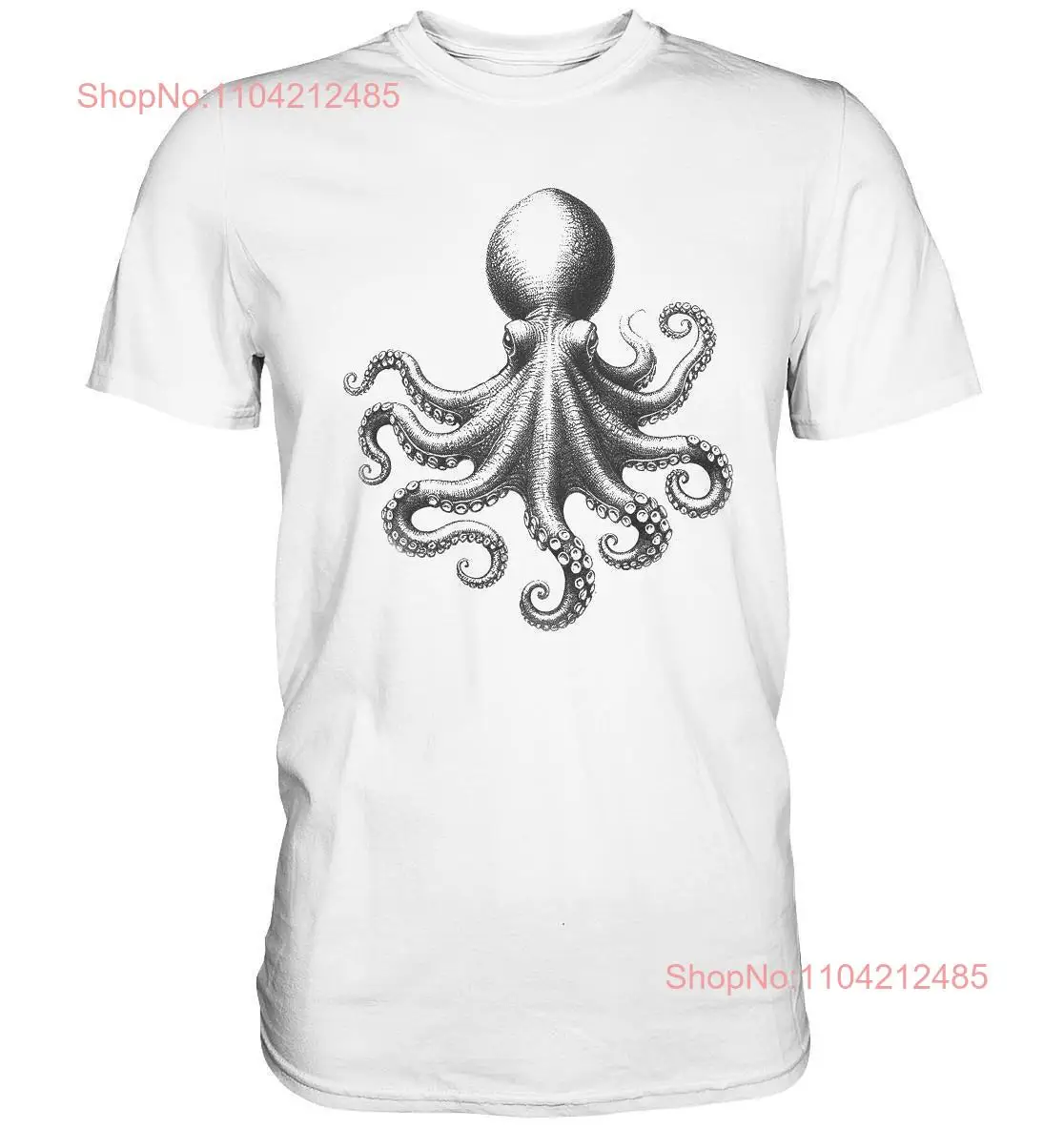 Curved Octopus Premium T Shirt long or short sleeves