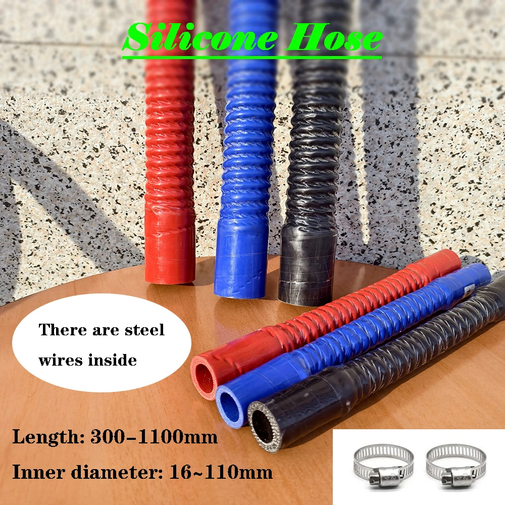 ID16 ~ 110mm جنرال موتورز أسلاك الفولاذ السيليكون المموج خرطوم المبرد خرطوم كمية الأنابيب المبرد الأنابيب