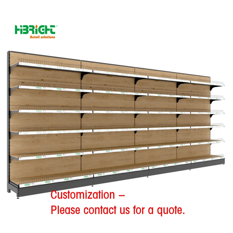 custom.New Sale Supermarket Shelves Display Retail Wooden Display Stand Convenience Shelving