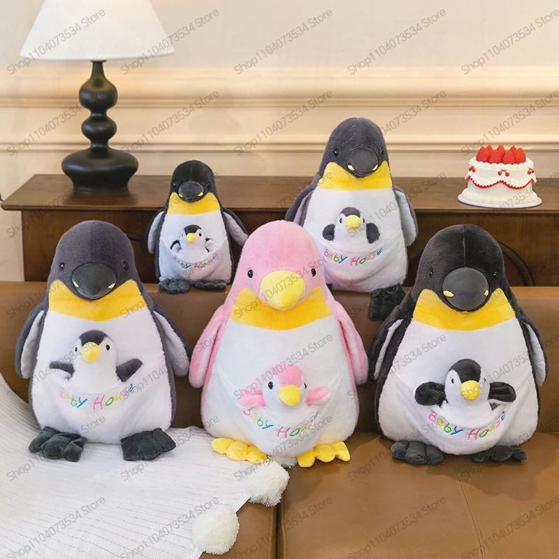 

Милая плюшевая игрушка-пингвин: мама и малыш, плюшевые игрушки для детей в морской тематике, коала, вомбат, подарок на день рождения для любителей аниме