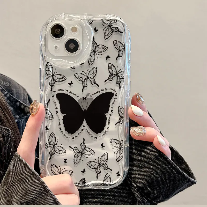 butterfly Case  For Oppo Realme C67 C20 C31 C2 9i 7i 8i 11 10 9 8 12 Pro 4G 5G Note 50  Wave transparent pattern Cover