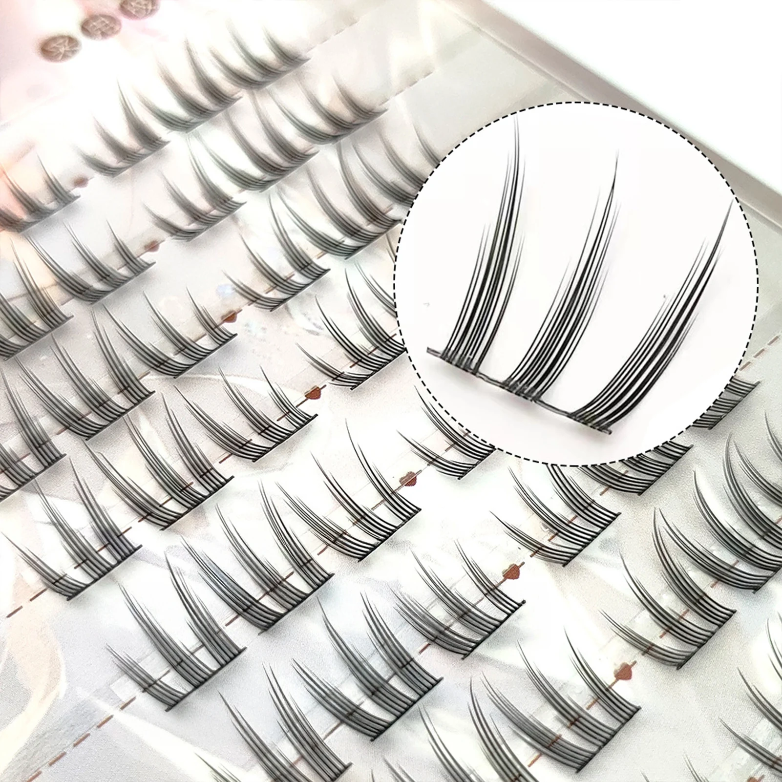 Manga Cluster Eyelash Set Large Capacity Thick Curly Grafted Eyelashes Korean Style DIY Idol Large Capacity False Eyelashes Kit