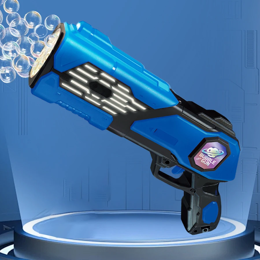 Bubble Gun Toy Automatic Bubble Blowers Machine with Light Handheld Electric Space Star Kids Outdoor Toys for Boys Birthday Gift