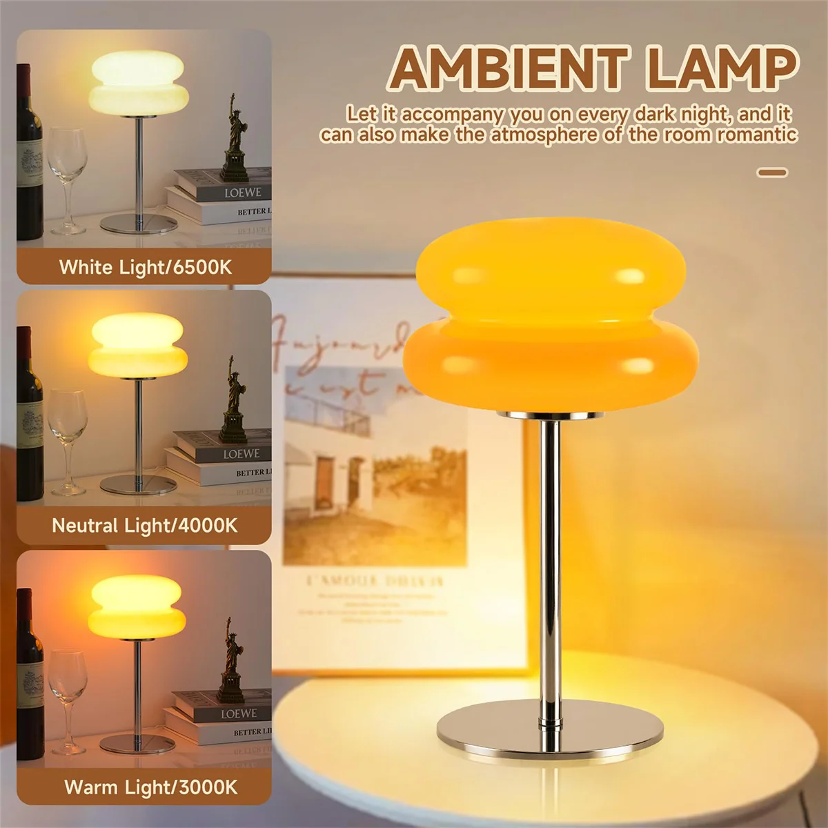 Dimmable Usb Led Mushroom Table Lamp Night Light Aesthetic Bedside Desk Atmospheres Vintage Lights For Bedroom Modern Nightstand