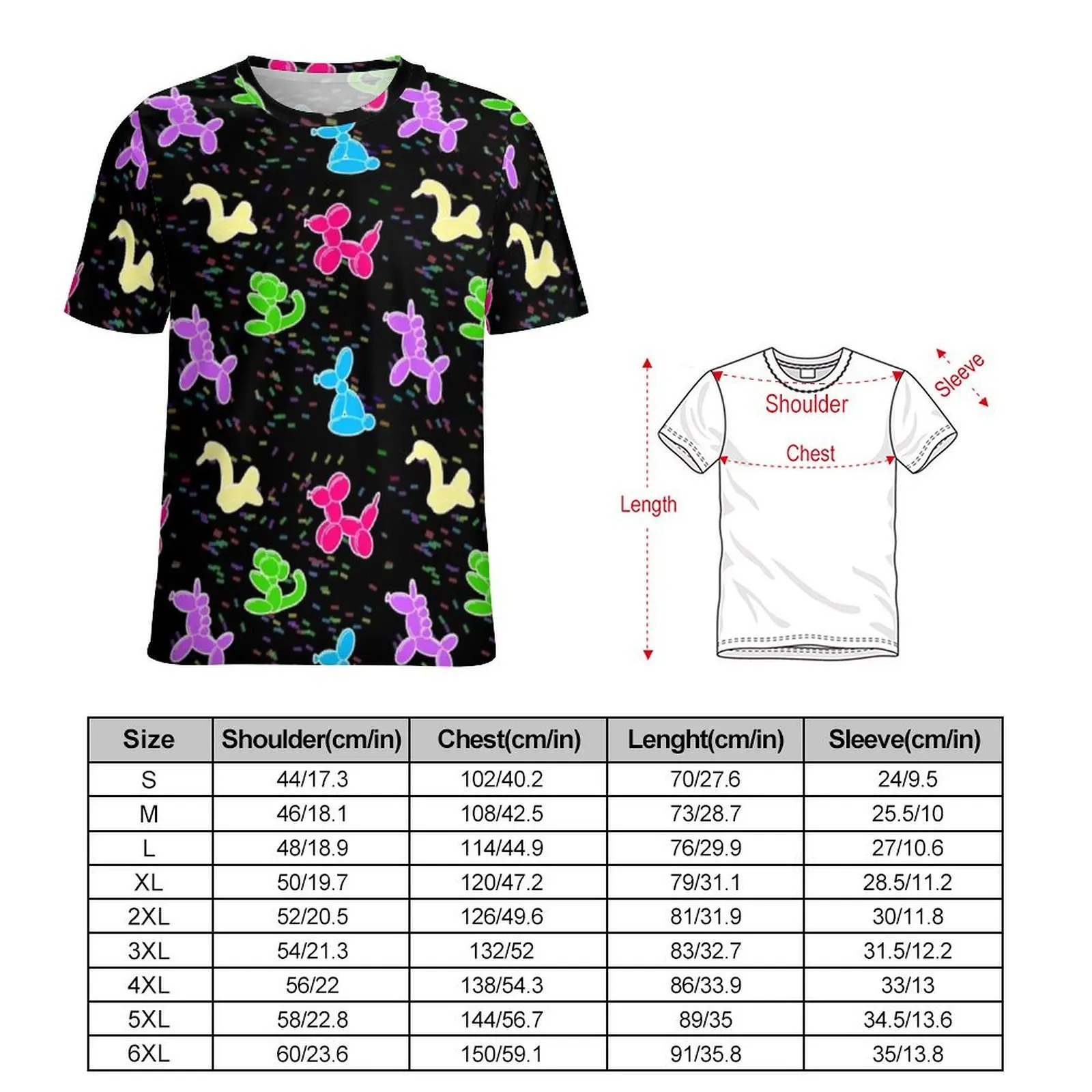 Summer T-Shirt Cute Unicorn T Shirts Classic Balloon Animals Funny Harajuku Tees For Men Short-Sleeve Graphic Oversized Clothing