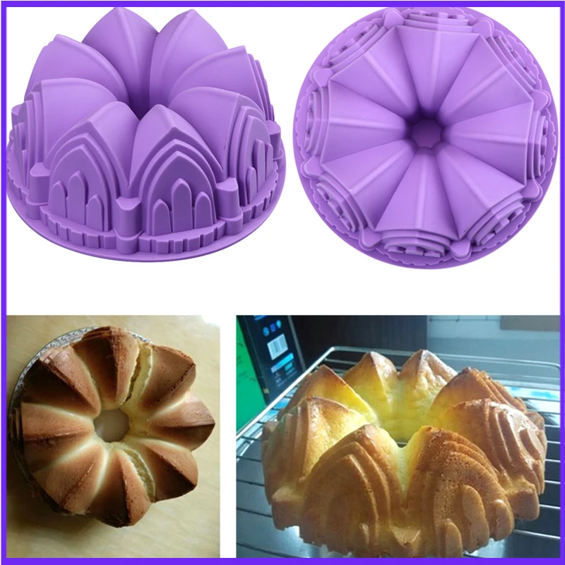 Nordic Ware Silicone Collection Cathedral Bundt Pan Chiffon Savarin Cake Mold Mousse Brownie Dessert Cake Decoration Baking Tool