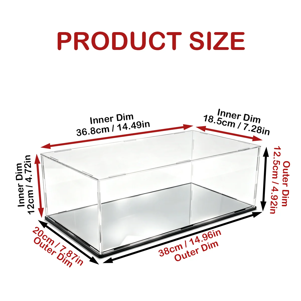 Tool-free disassembly of acrylic display boxes | Mirror-effect base, suitable for figurines, 1:14 car models