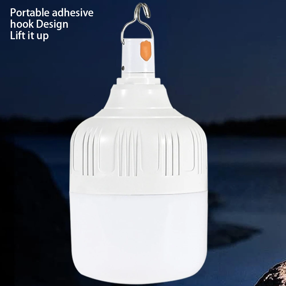 Luz de Camping, lámpara LED de emergencia recargable por USB, linternas portátiles para exteriores con gancho para tiendas de barbacoa, bombilla de batería