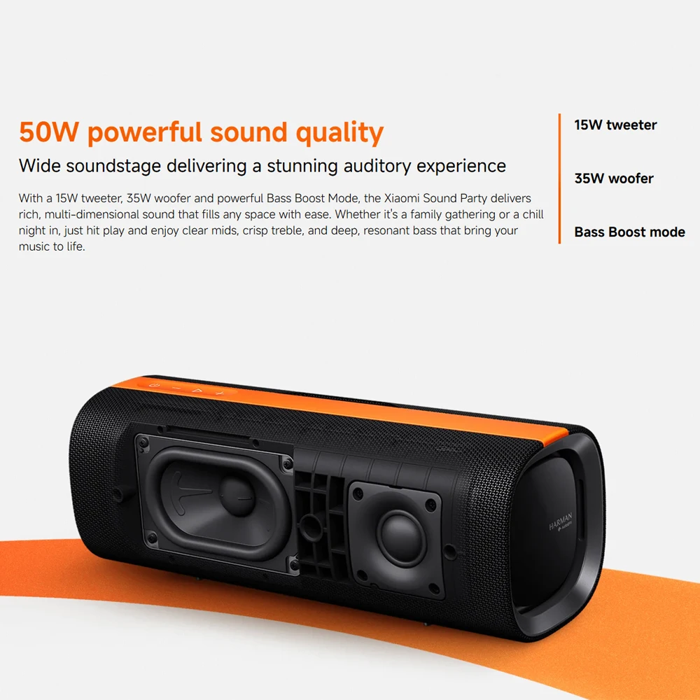 Xiaomi Sound Party TWS مكبر صوت ستيريو IP67 مقاوم للماء بلوتوث 5.4 Harman AudioEFX Combo 50W مكبر صوت محمول