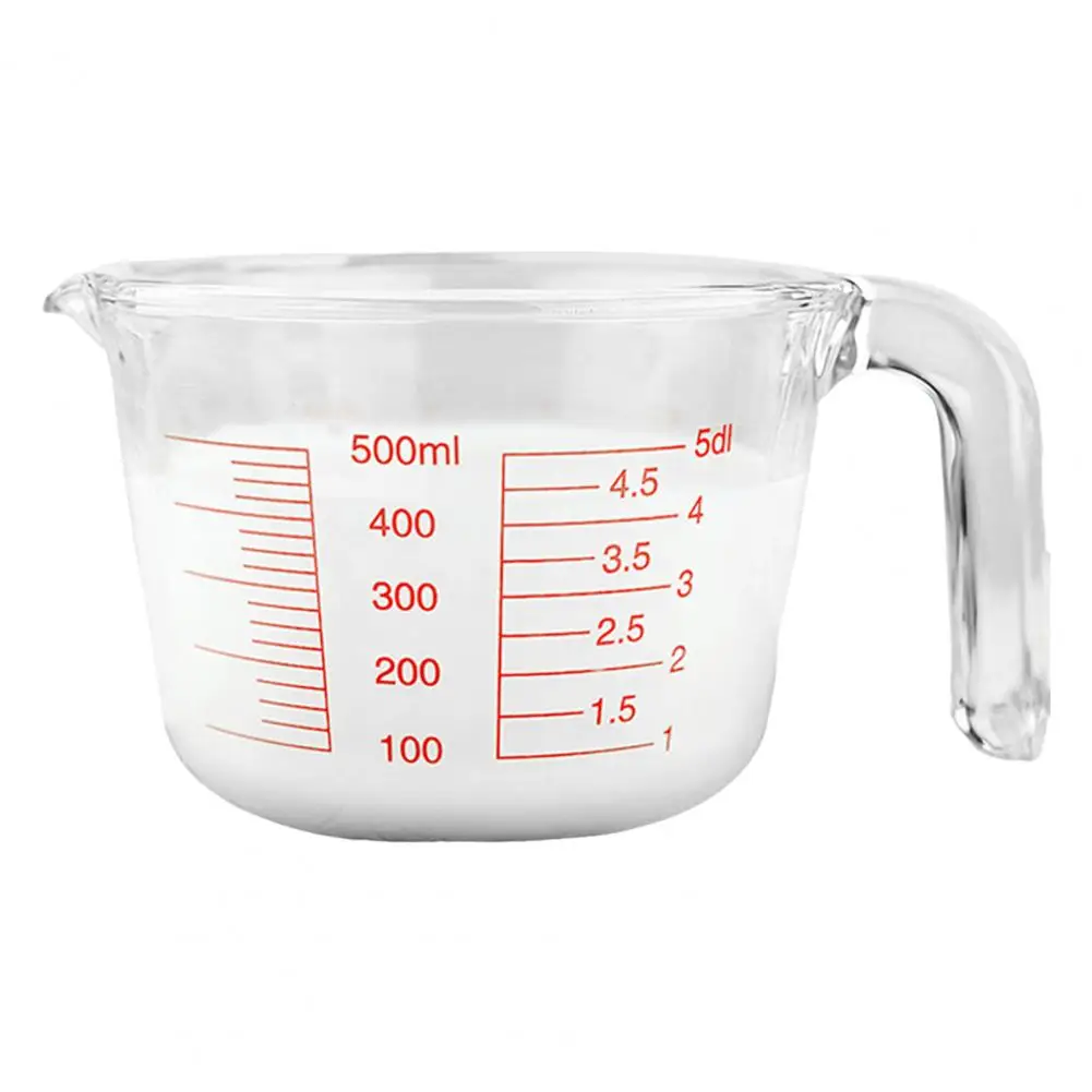 500ml Glass Measuring Cup with Spout – Heat-Resistant Microwave Safe Kitchen Tool for Milk, Baking & Kids Breakfast
