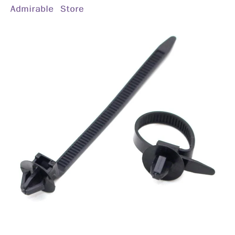 w10/20PCS Car Nylon Black  Push Mount Wire Harness Fastener Cable Clamp Clips Ties Management Car Wire Organizers