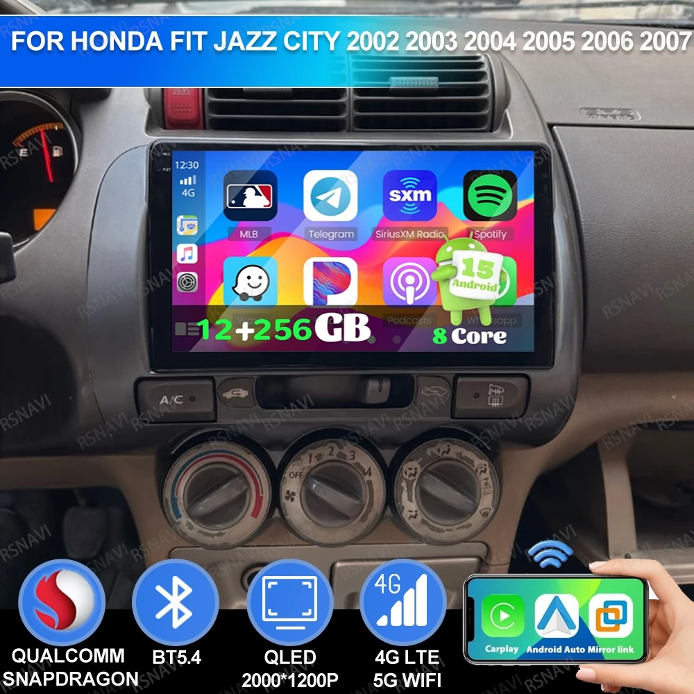 

Android 15 For Honda Fit Jazz City 2002 2003 2004 2005 2006 2007 Stereo Qualcomm AUTO Autoradio Navigation Car Radio GPS BT QLED
