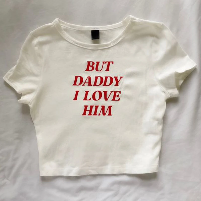 Y2k Crop Tops Grunge Baby Tee Aesthetic Letter Print Casual Vintage Streetwear Short Sleeve Clothes Gothic Slim Sexy Summer Top