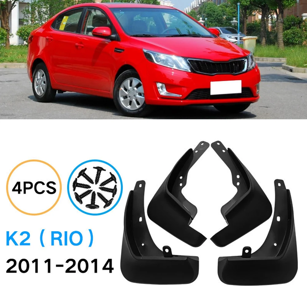 

For Kia Rio 11-14 Mud Flaps Mudguard 4pcs ABS Accessories Deluxe Molded Parts Replacement Splash Guard Vehicle