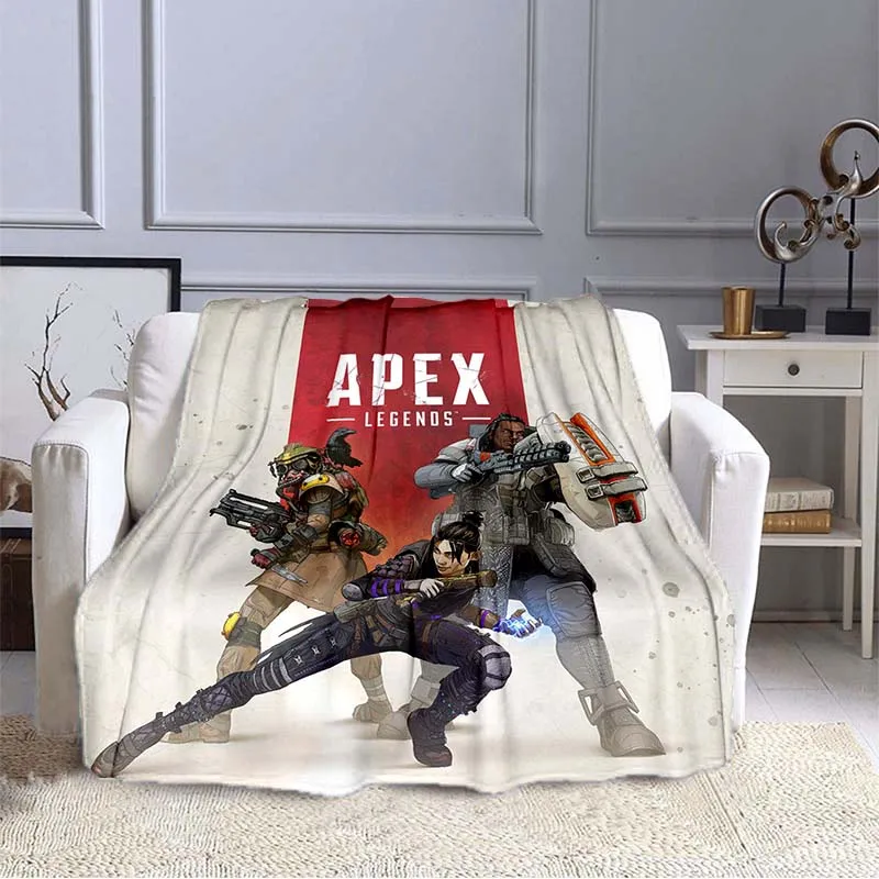 Cartoon Game A-apex Pattern Print Warm Living Room Blanket Flannel Portable Comfortable Warm Blanket blankets for beds