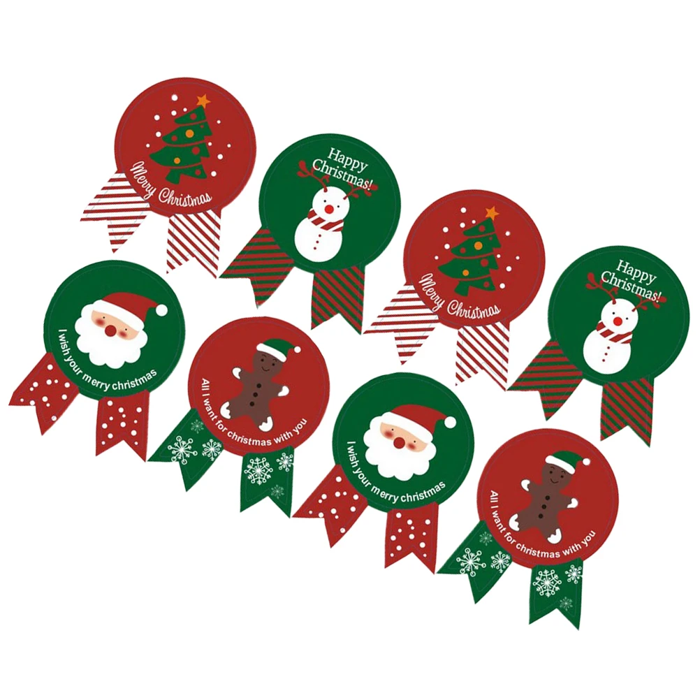 

50 Pcs Gift Decorative Stickers Christmas Tags for Kids Label Paper Gifts Cartoon