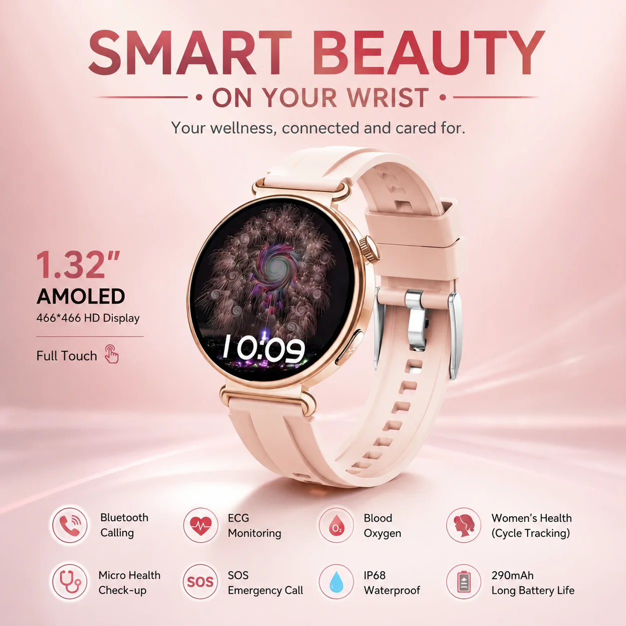 

Heart Rate Sleep Monitor Women 2026 Smart Fitness Watch IP68 Waterproof AI Voice Assistant Bluetooth Call Daily Activity Tracker