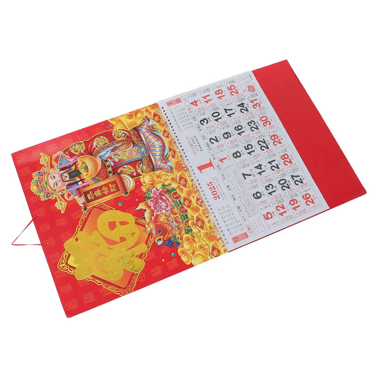 

2025 Year of The Snake Chinese Lunar Calendar Monthly Hanging Wall Calendar Red Envelopes New Year Decor Festive Home Office
