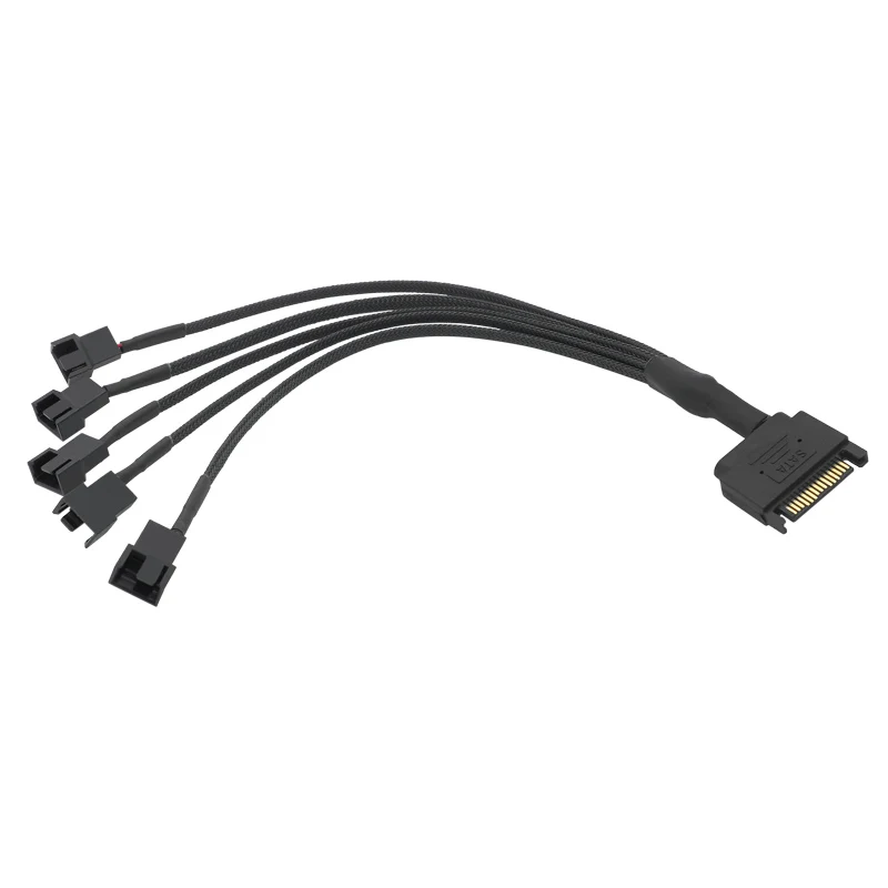 Adaptor Kabel Pemisah Daya Lengan Kipas 4 Pin SATA Ke 3 Pin, 15Pin SATA Ke 1/2/3/4/5 TX3 / TX4 (PWM) 12V Kabel Y Pendingin Casing PC