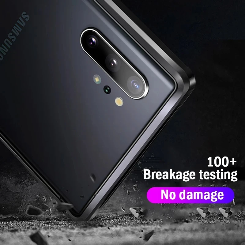 Double Sided Glass Cover  Magnetic Metal Case For Samsung Galaxy S23 S22 S21 S20 S10Plus Note 20 22Ultra S20FE A51 A71 A14 A53