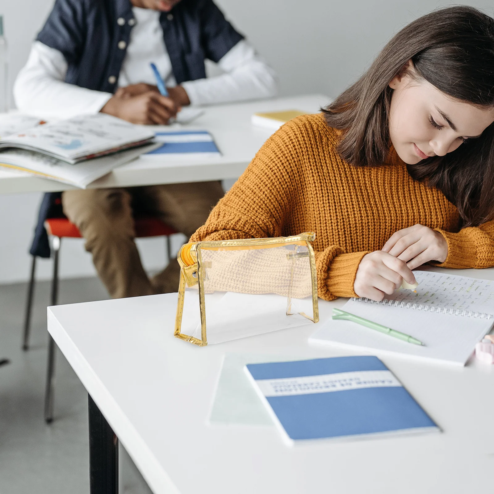 Прозрачный пенал, прозрачный тонкий чехол на молнии, держатель для ручек большой емкости, органайзер для школьной работы, детей и девочек