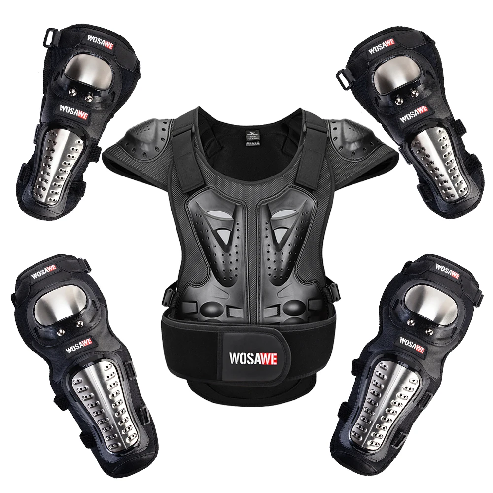 

WOSAWE Adult Full Body Protector Vest Armor Off-road Motocross Armor Jacket Chest Spine Protection Gear Elbow Pads Knee Guard