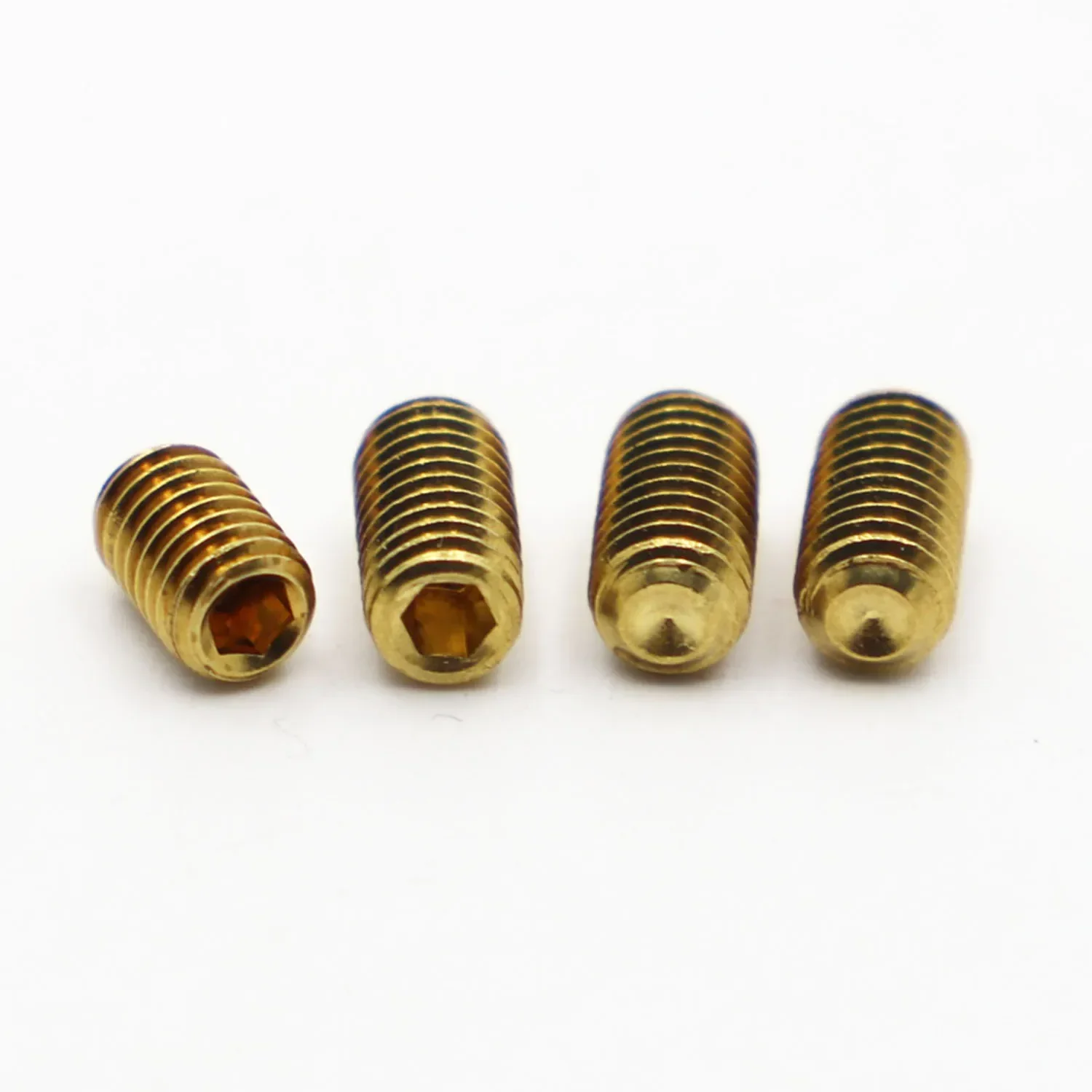 2-10pcs M2 M2.5 M3 M4 M5 M6 M8 M10 Brass Hexagon Socket Set Screws With Cup Point Grub Screw Bolts DIN916