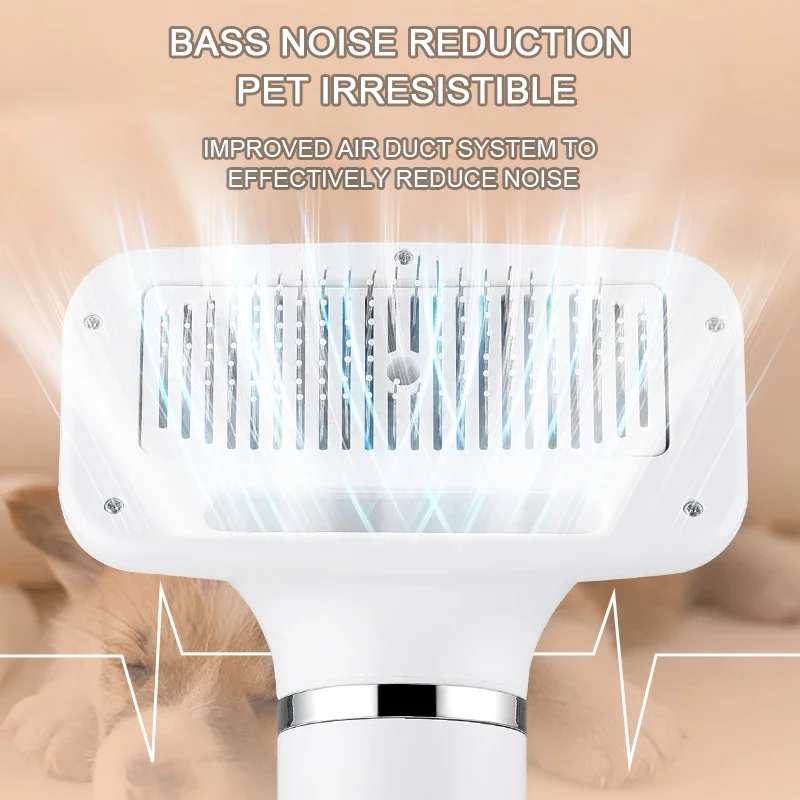 2 in 1 Pet Hair Dryer Low Noise Cat Dog Grooming Hair Dryer Comb Adjustable speed temperature Pet Dog Hair Brush Pet Supplies