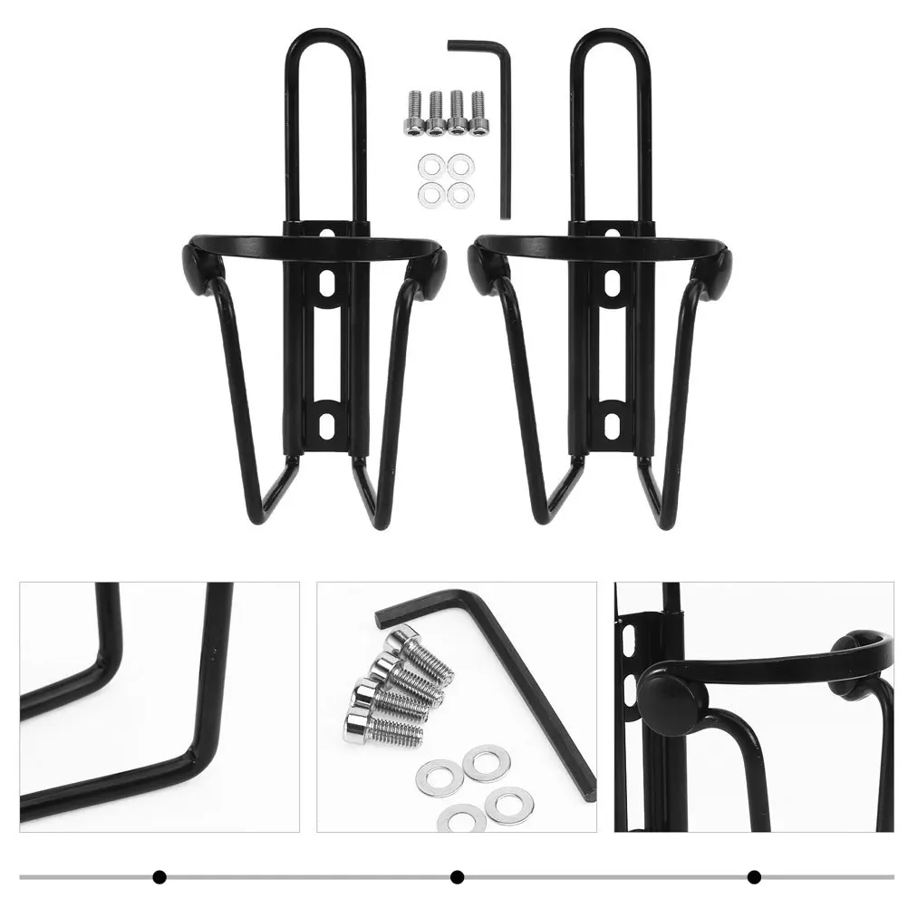 

2pcs Aluminum Water Bottle Rack Aluminum Alloy Water Bottle Rack For Bike Cycling Mount Holder Cage 4 Screws 1 Wrench Included
