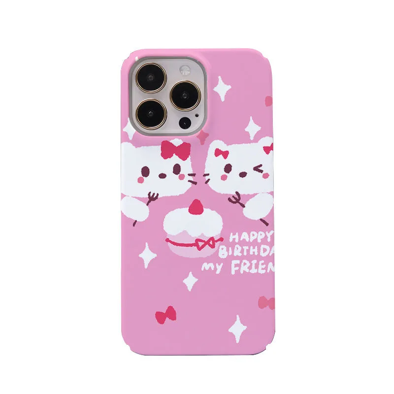 

KOREAN Ins Gradient Cartoon Animals Cute Case for IPhone 15 14 13 Pro Max Back Phone Cover for 12 11 Pro Plus XS Max XR SE2 Capa