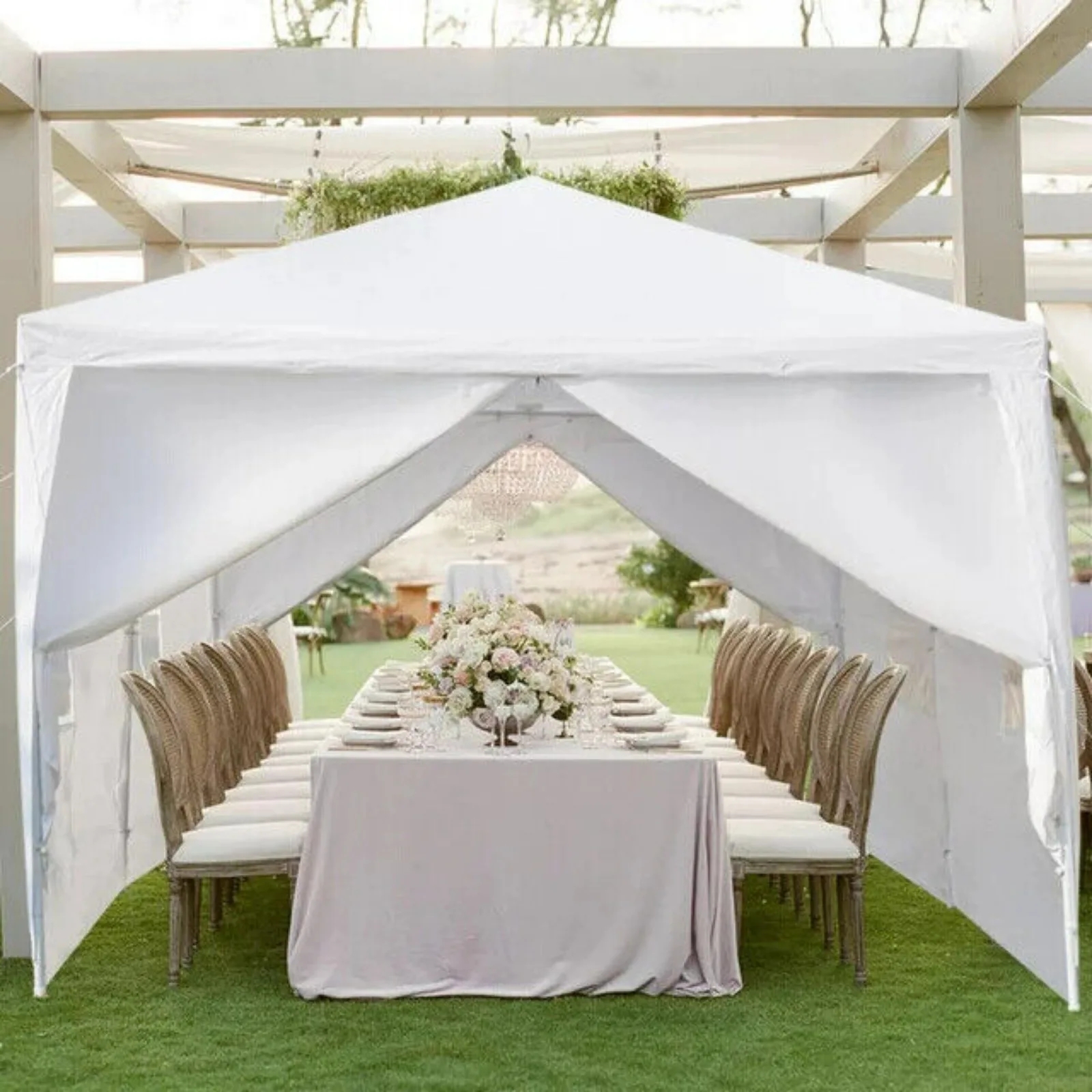 Imagem -04 - Wedding Party Tent Gazebo Toldo Janela Parede com Parede Branca us 10x20ft