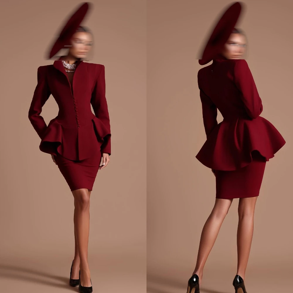 Vestido de noche personalizado de lujo con cuello en V, vestidos clásicos de manga larga para fiesta de bienvenida, botones delicados, vestidos para ocasiones a medida