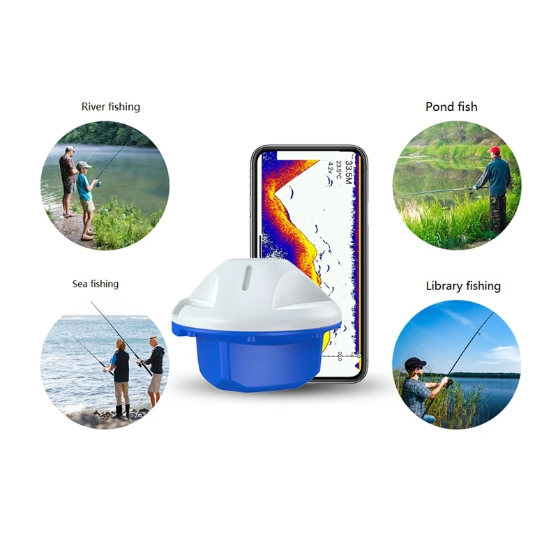 1 Set Fishfinder Mobile Phone Wireless Sonar Terrain Detector Hd Screen Display Visual Fish Finder Fish Searcher