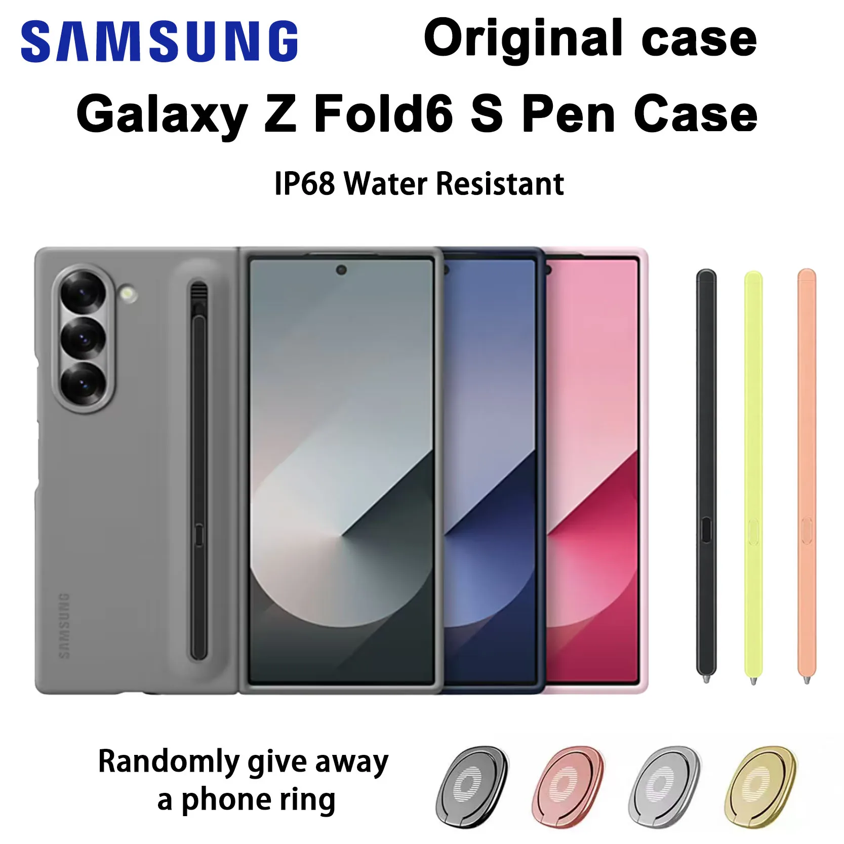 

Original Samsung Galaxy Z Fold6 S Pen Case with Spen 5G Z Fold6 Smartphone Cover with Built-in S Pen Protective Cover