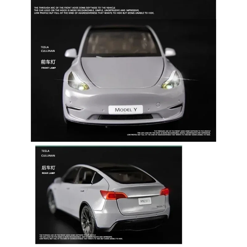 1:24 Modello Y Pressofuso In Lega Giocattoli Modelli di Auto Simulazione Con Suono E Luce Tirare Indietro Funzione Collezione Ragazzi Giocattolo Regali