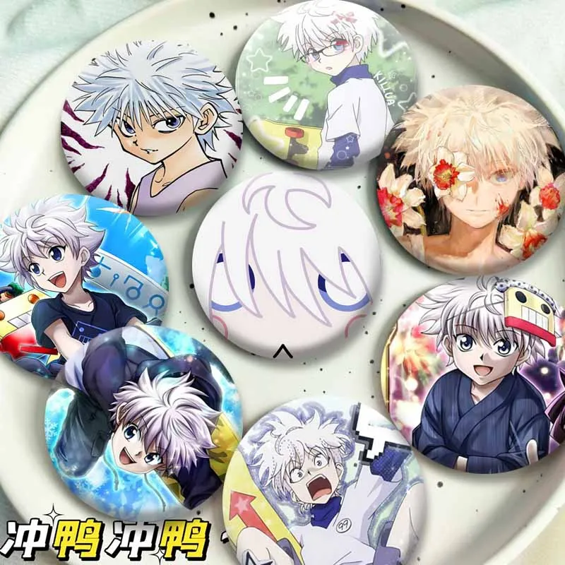 Anime HUNTER X HUNTER Killua Zoldyck Coin Brooch Cartoon Role Playing Lapel Pins Cosplay Jewelry Badge Bag Hat Ornaments Jewelry