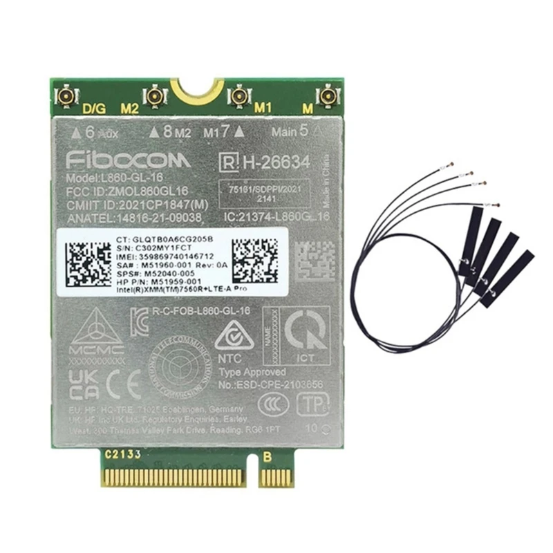 Wireless NetworkCard Adapter L860-GL-16 LTECAT16 Module forHP Elitebook 865 845 840 835