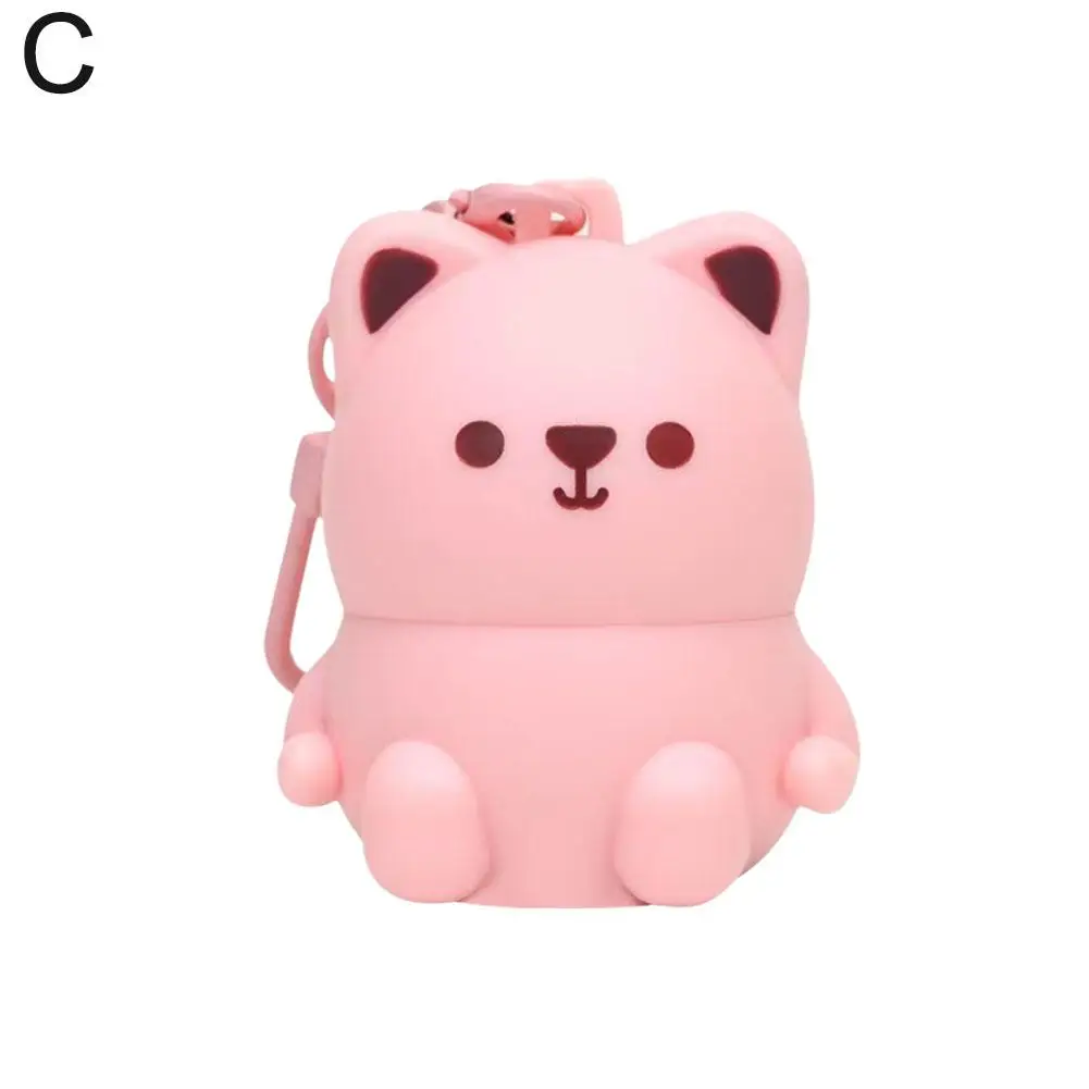 Cute Little Bear Lip Balm For Kids Moisturizing Anti-dry Anti Crack Mini Lip Balm Lipstick With Keychain Decorations Lip Ca B7s2