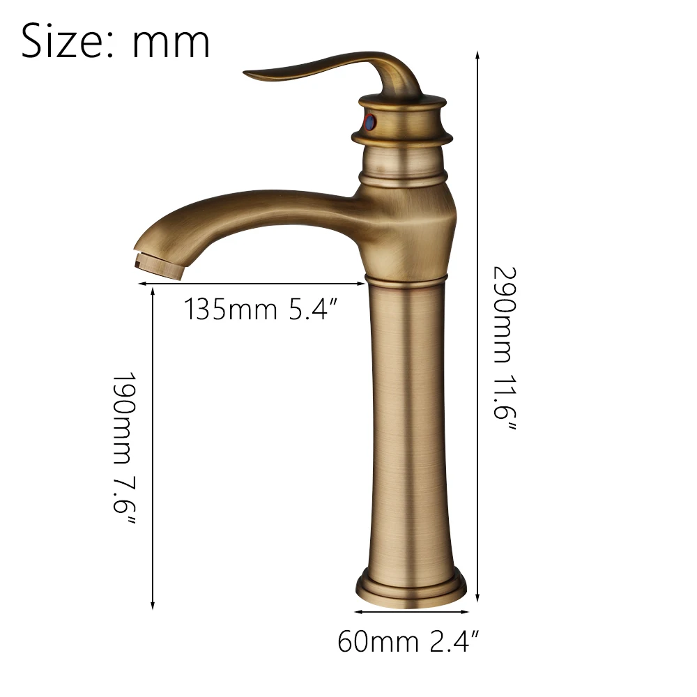 Monite Antique Brass Bathroom Vessel Basin Faucet Lavatory Deck Mounted Vanity Faucets Sink Mixer Water Tap 1 Handle Torneira