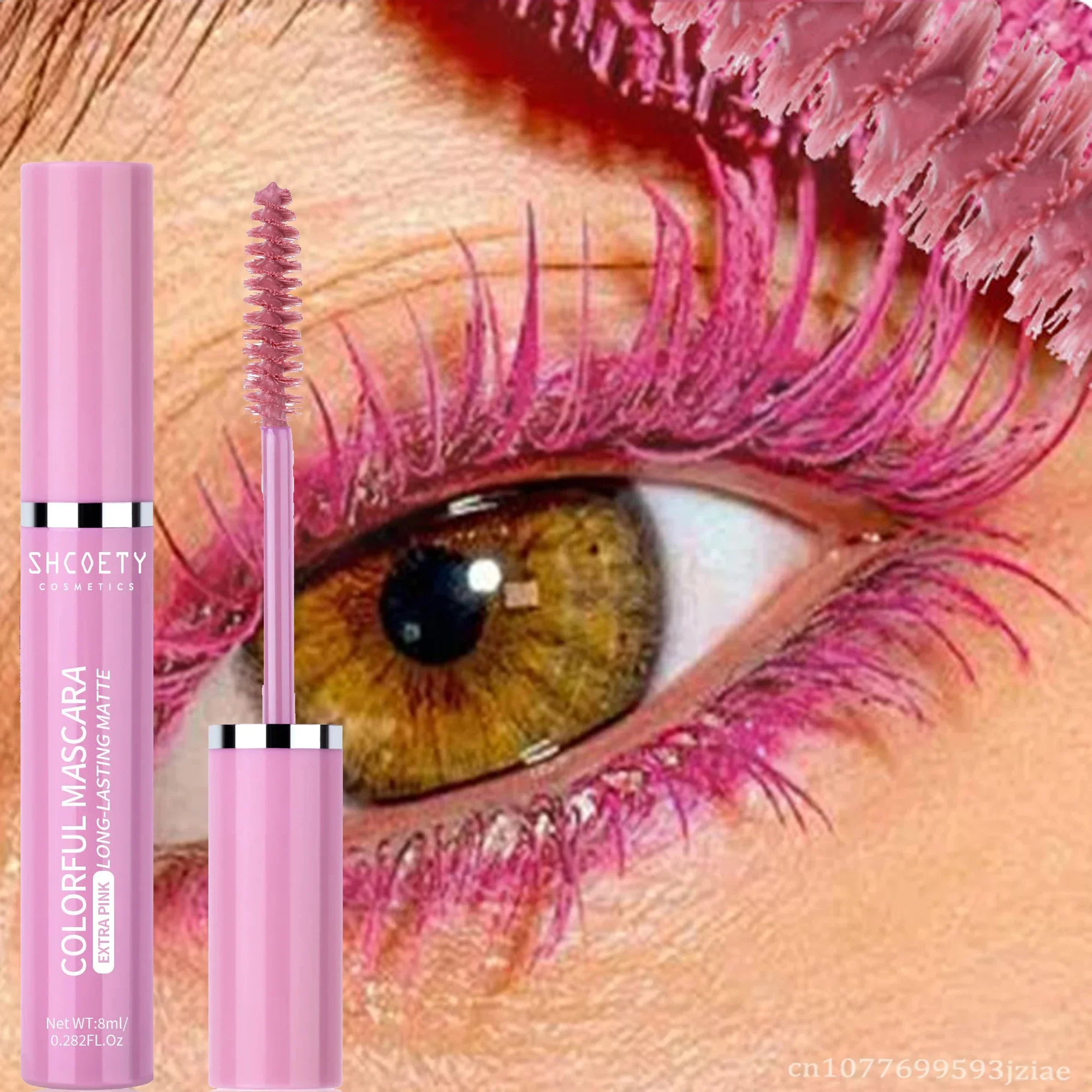 ماسكارا حليقة ألياف سميكة وصلات رموش ، مقاومة للماء ، لا تلطخ ، عيون زرقاء ، خضراء ، وردية ، سوداء ، ماكياج إطالة ، لون أحمر نبيذ