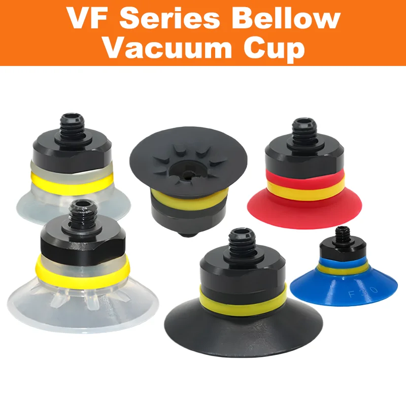 5PCS VF Series Bellow Vacuum Cup VF15 VF20 VF25 VF30 VF40 VF50 Suction Pad for Cardboard/Sheet Handling