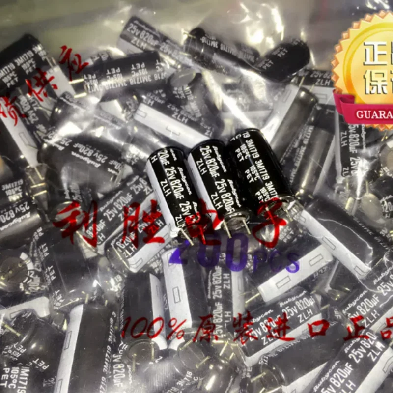 10PCS-100PCS 820UF 25V Japanese Ruby Capacitor 25V820UF 10 * 20 ZLH High Frequency Low Resistance Short Pin