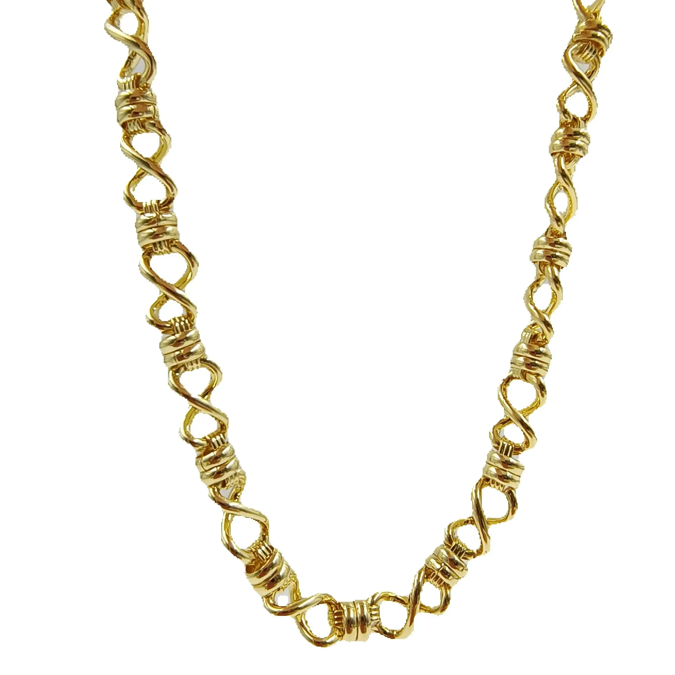 WT-BC249 Unique And Special 8 Button Clasp Letter Shape Design Fine Yellow Brass Jewelry Chain Handmade Accessory