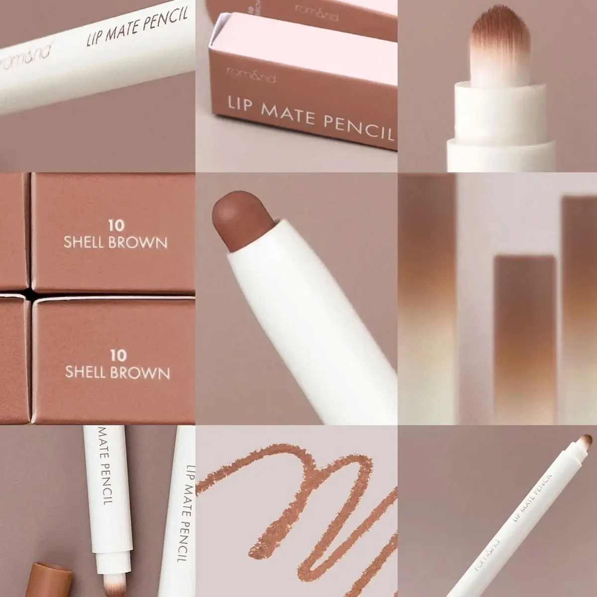 Rom & nd LIP MATE PENCIL, textura fosca de veludo, núcleo de lápis suave, cor de longa duração, sofisticação fosca, K-Beauty, maquiagem coreana