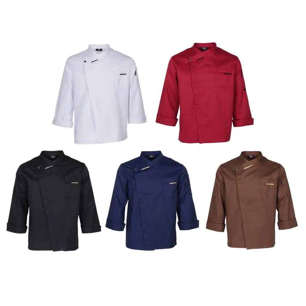 

Chef Coat Men Professional Long Sleeve Chef Jackets Unisex Kitchen Uniform Wrinkle Resistant for Restaurant or Hotel Staff