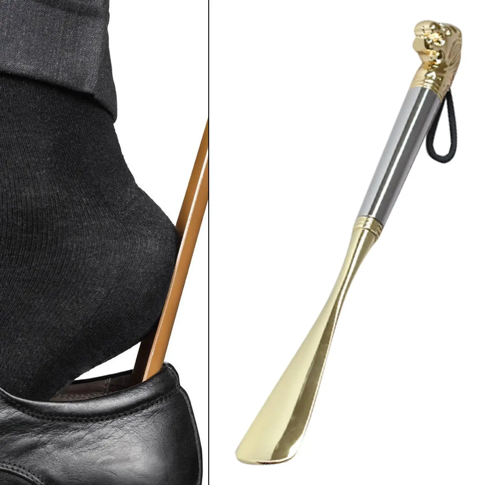 Shoe Horn Long Handle Heavy Duty Beech Alloy for Adults Children Pregnancy Travel Home Shoe Store Helper