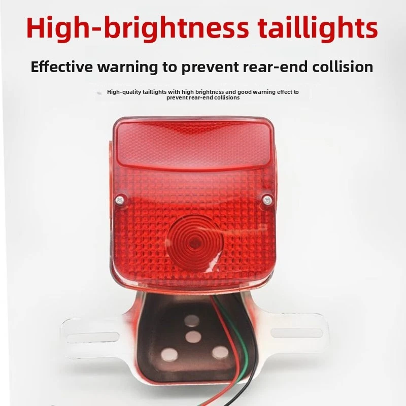 Motorcycle Rear Brake Turn Signal Light Assembly, Waterproof Direct Fit for Suzuki GN125 125cc Motorbike Taillight. view 2