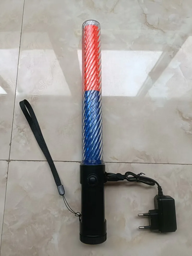 360mm Rechargeable Built-in Battery Waterproof LED PVC Road Traffic Rod Flash Light With Charger